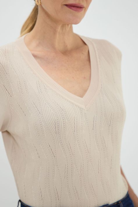 Polera Tejida Beige Ma Griffe 18202125001106-1
