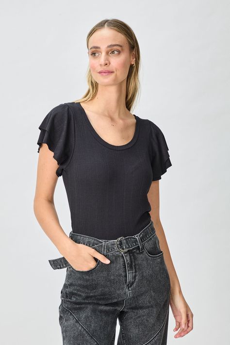 Polera Lisa Negro iO 14220125054102-0