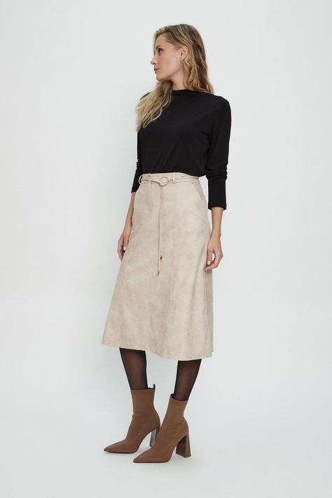 Falda Lisa Beige Ma Griffe 12002224002106-3