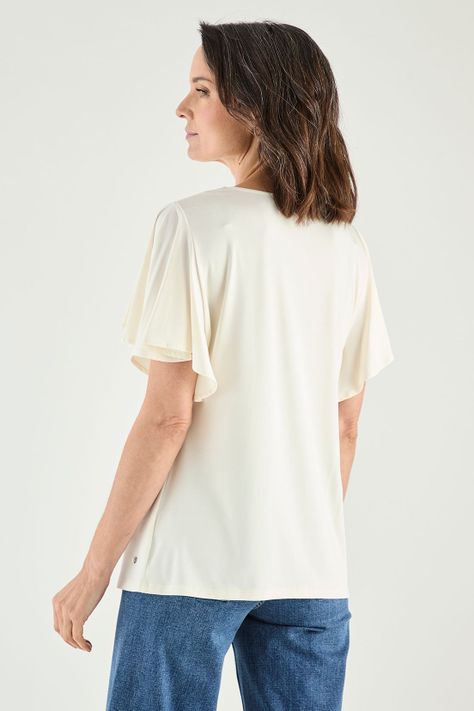 Polera Con Estampado Focalizado Crudo Ma Griffe 14602125001105-3