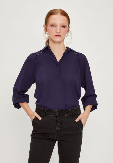 Blusa Lisa Azul iO 14020124063104-0