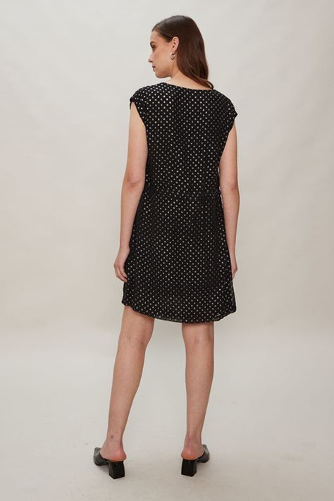 Vestido Con Textura Plateada Negro Ash 13007124001102-4