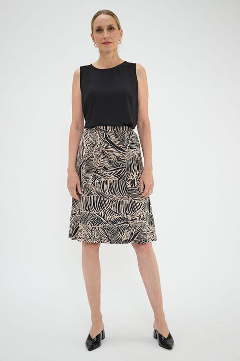 Falda Estampada Con Evase Negro Ma Griffe 12102125001102-0