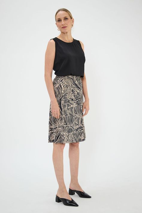 Falda Estampada Con Evase Negro Ma Griffe 12102125001102-3