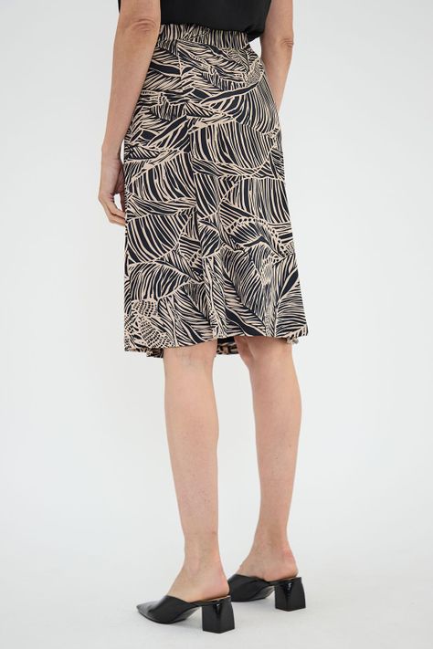 Falda Estampada Con Evase Negro Ma Griffe 12102125001102-4
