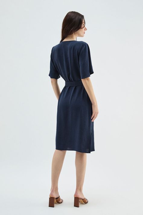 Vestido Abotonado Azul Ma Griffe 13002224005104-4