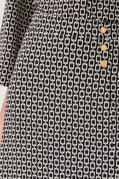 Falda Elasticada Estampada Negro Ma Griffe 12102224052102-1