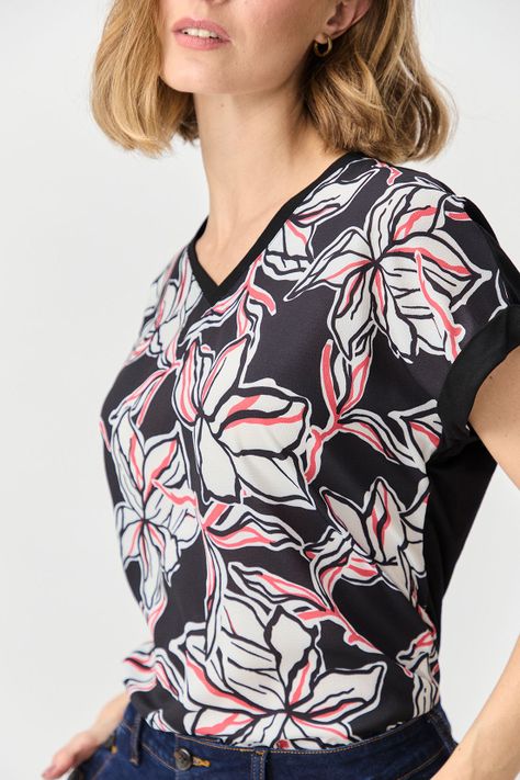 Polera Doble Tela Estampada Negro Ma Griffe 14602224055102-4