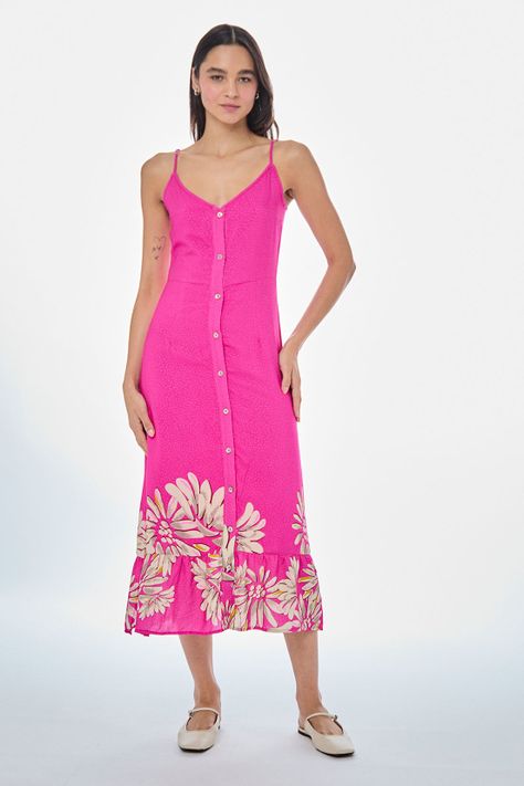 Vestido Fantasia Largo fucsia iO 13520224001116-0