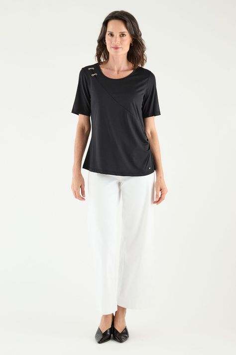 Polera Manga Corta Negro Ma Griffe 14202125002102-4