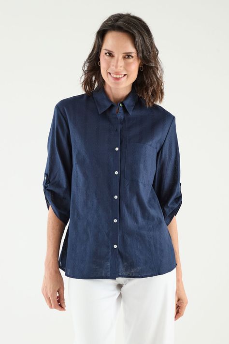 Blusa Camisera Azul Ma Griffe 14002125001104-0
