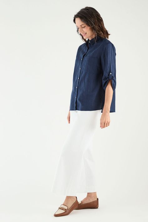 Blusa Camisera Azul Ma Griffe 14002125001104-2