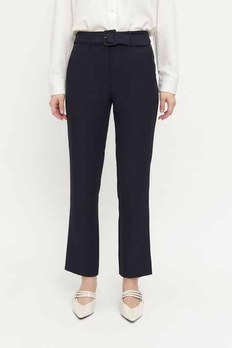 Pantalon Liso Cinturon Azul Ash 11007224056104-1