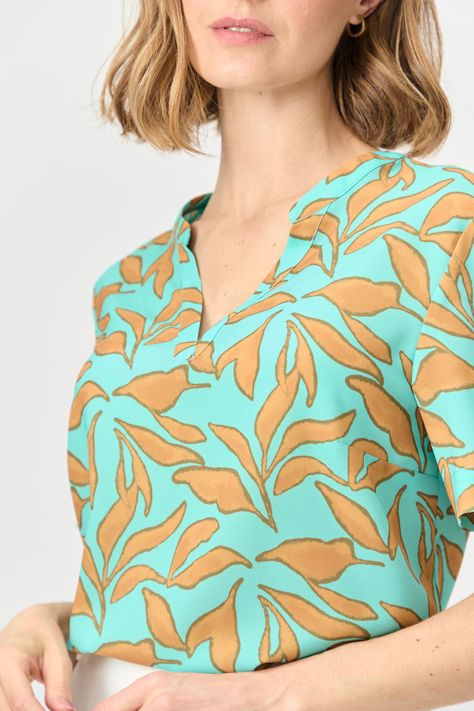 Blusa Cuello Mao Estampada Verde Ma Griffe 14102224065217-1