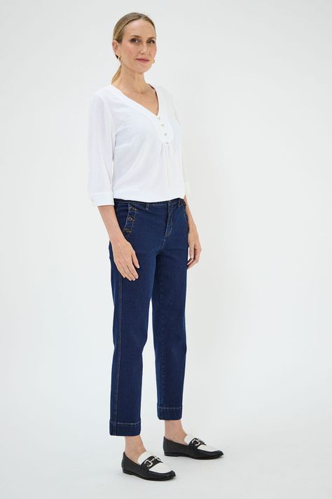 Blusa Escote En V Con Botones Crudo Ma Griffe 14002125004105-2