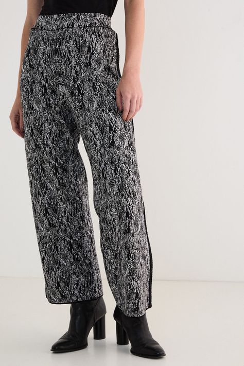 Pantalon Tejido Print Negro 11107125002102-1