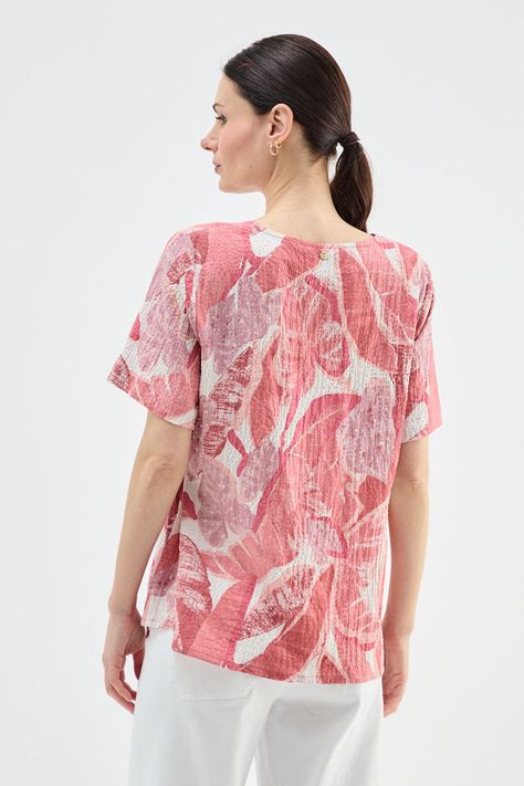 Blusa Estampada Con Amarras Costado Crudo Ma Griffe 14102224069105-3