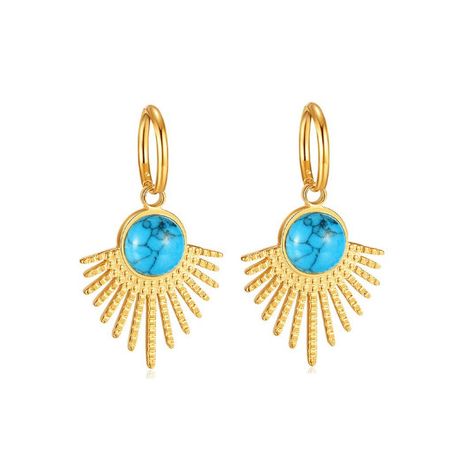 Argollas Rayo Turquesa para mujer - Azul Zafira-0