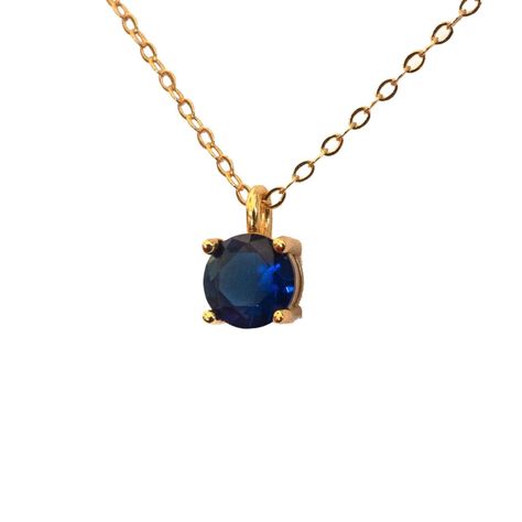 Collar Punto de Luz Azul Profundo - Plata 925 - Azul Zafira-0