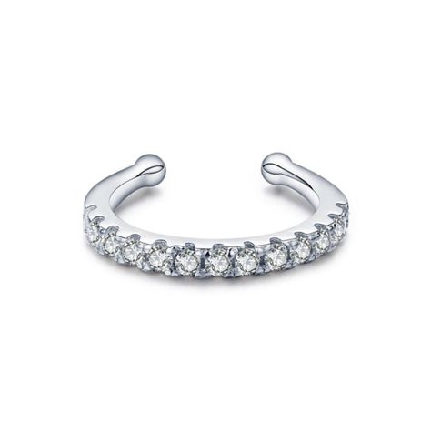 Earcuff Circón Blanco - Azul Zafira-0
