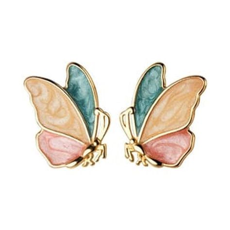 Aros Mariposa Multicolor, Plata 925 y baño de oro - Azul Zafira-0