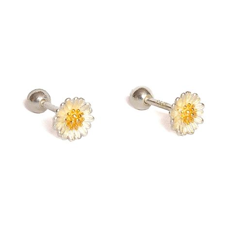 Aros Margarita para niña, Plata 925 y detalles en oro - Azul Zafira-0