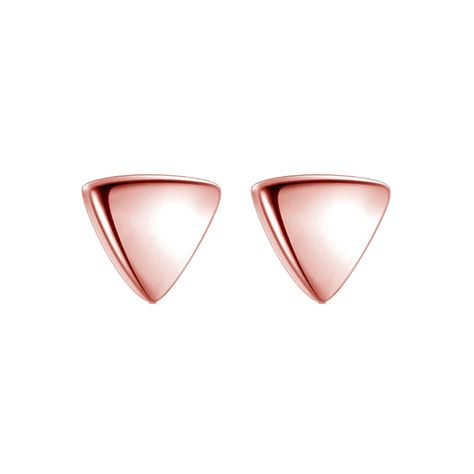 Aros Triángulo para niña o mujer, Plata 925 y oro rosado - Azul Zafira-0