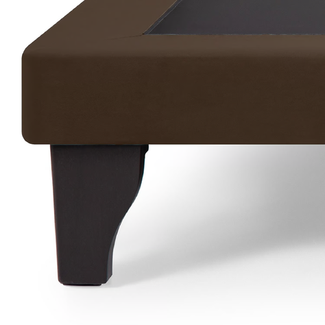 Base Europea para cama 1.5 plazas 105x190cm Felpa Marrón-2