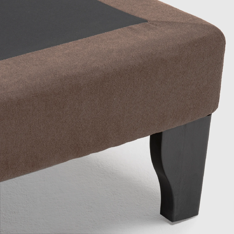 Base Europea para cama 1.5 plazas 105x190cm Felpa Marrón-3