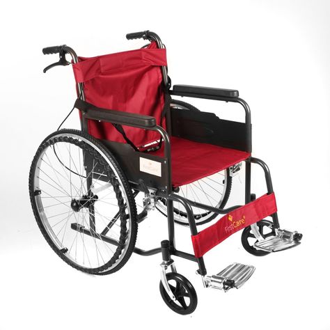 Silla de Ruedas Standard Plegable Rojo-0