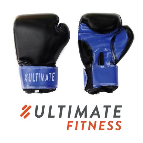 Guantes Boxeo Pro 12 oz Negro y Azul-1