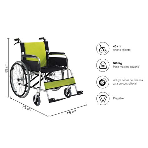 Silla de Ruedas Ultra Liviana Premium Verde-2