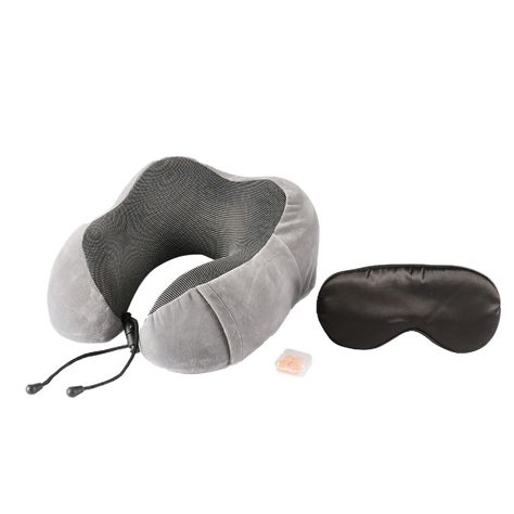 Kit Almohada de Viaje Gris-0