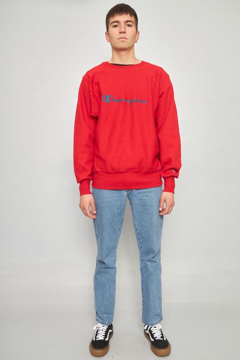 Poleron casual reciclado rojo champion reverse weave L-3
