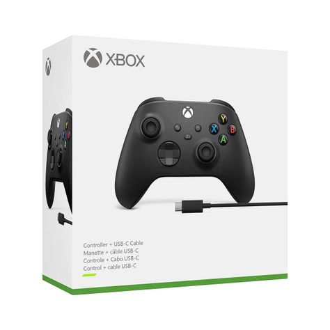 Control Xbox Carbon Black + Usb-c Cable - Xbox X/s-0