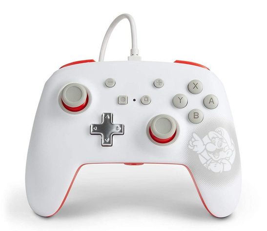 Control Wired PowerA Mario White Ed. - Switch - Sniper-0