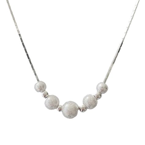 Collar Bolas Satinadas Plata Fina 925-0