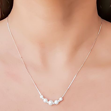 Collar Bolas Satinadas Plata Fina 925-2
