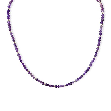 Collar Amatista Facetada 4mm Plata Fina 925-0