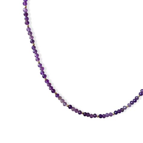 Collar Amatista Facetada 4mm Plata Fina 925-1
