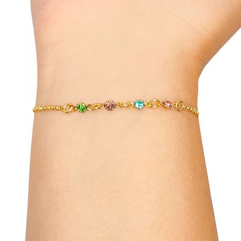 Pulsera Niña Circón Colores Enchapado Oro 18K-1