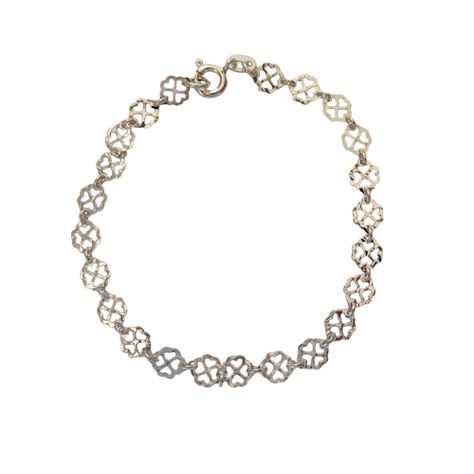 Pulsera Trébol Mini Plata Fina 925 -0