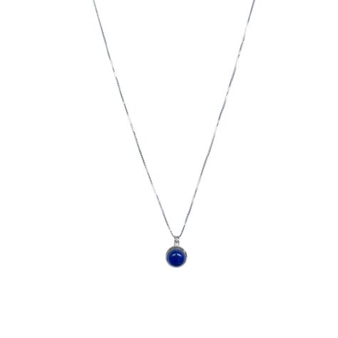 Collar Lapislázuli Redondo Veneciana Plata Fina 925-0