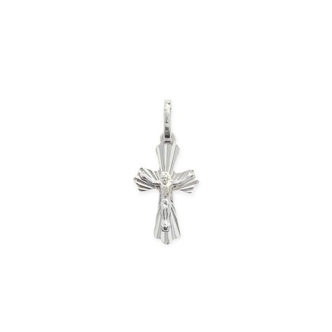 Colgante Mini Cruz Cristo Facetada Plata Fina 925-1