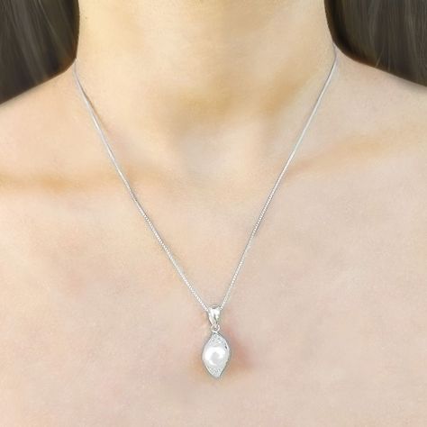 Collar Perla De Río Pepa Circón Plata Fina 925-1