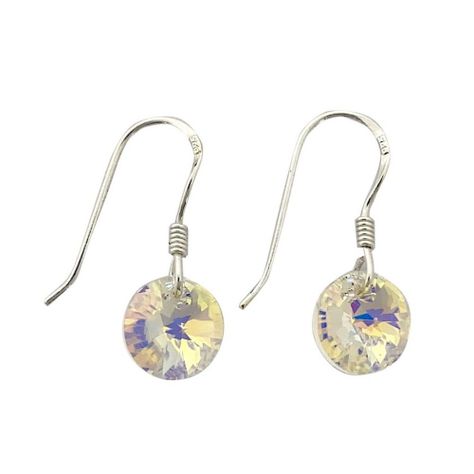 Aros Cristal Austríaco Aurora Boreale Colgante Plata Fina 925-0