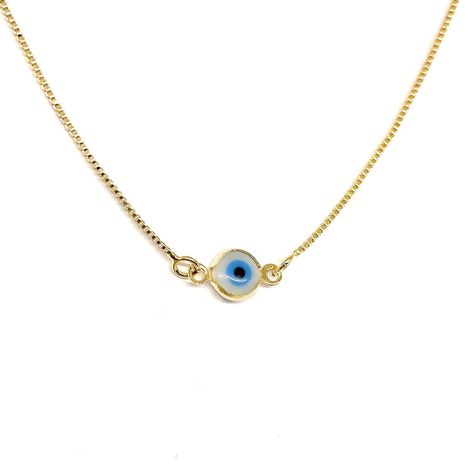 Collar Ojo Turco 6mm Enchapado Oro 18K-1