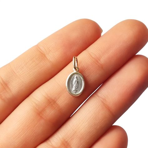 Colgante Medalla Mini Virgen De Guadalupe 7mm Plata Fina 925-2