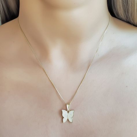Collar Mariposa Circón Blanco Enchapado Oro 18K-3