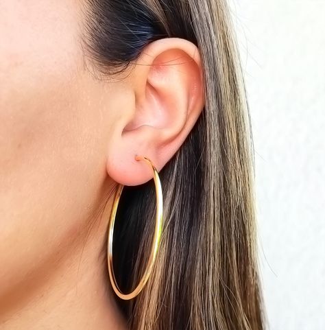 Aros Argolla 50mm Enchapado Oro 18K-2